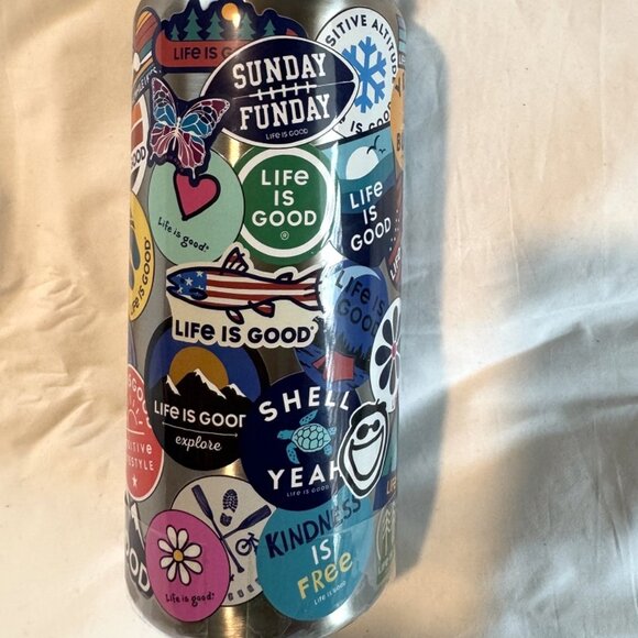 COPY - Life Is Good Sticker Collage 26 oz Wide Mouth Stainless Steel Insulated … - Picture 3 of 6